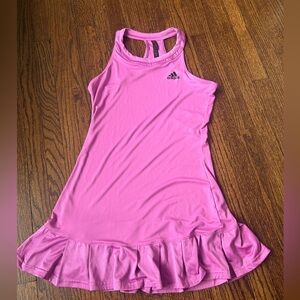 Adidas Dark Pink Aeroready Athletic Dress with Ruffle Hem